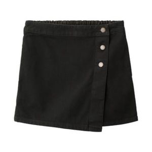 Relaxed Denim Skort in Black